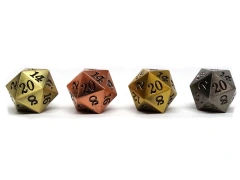 Easy Roller Dice Co. 4 Pack Legendary Metal D20 Dice Set